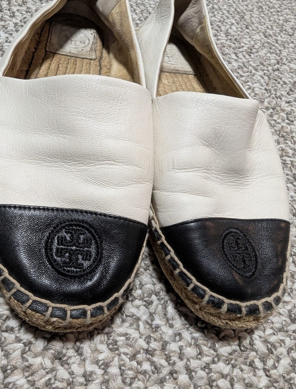 Tory Burch Two-Tone Leather Espadrilles